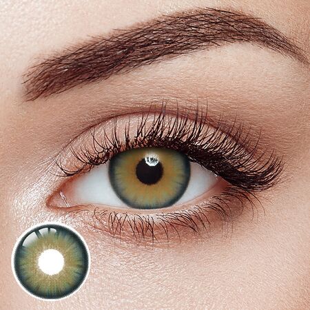 Hybrid Kitten Green Prescription Yearly Contact Lenses
