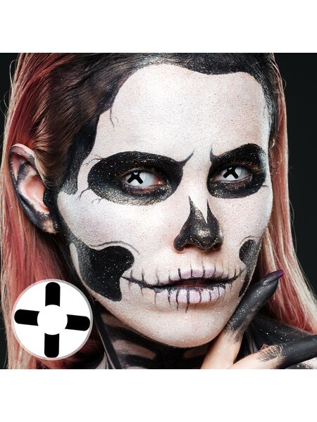 Black Cross Costume Contact Lenses