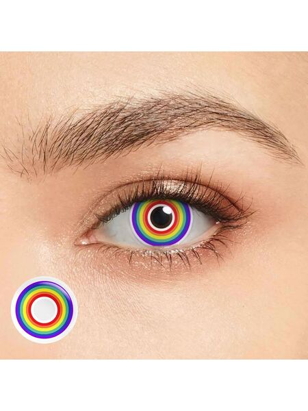 Multiple Rainbow Costume Contact Lenses