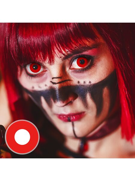 Pure Red Costume Contact Lenses