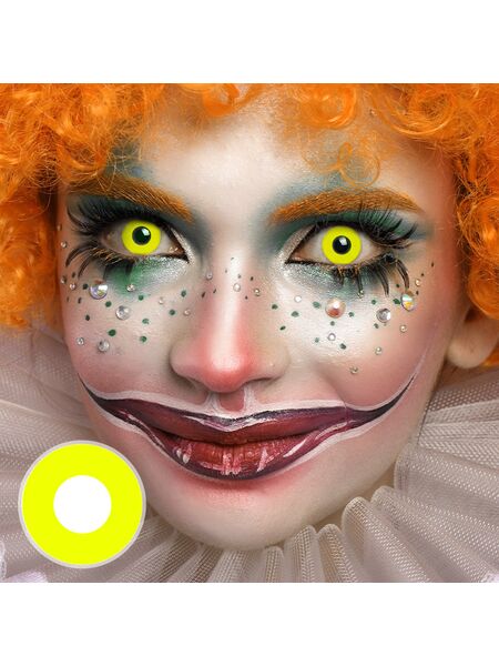 Pure Yellow Costume Contact Lenses