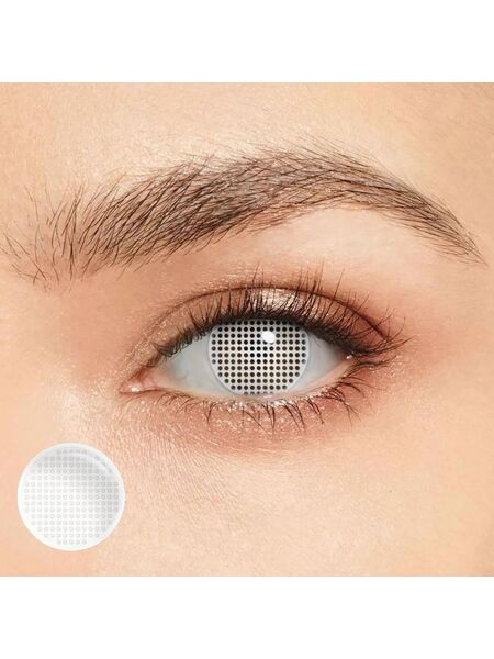 Mesh White Costume Yearly Contact Lenses