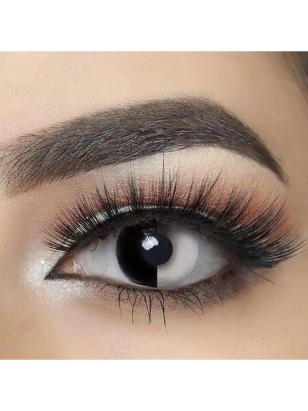Mind Split Black-White Halloween Contact Lenses