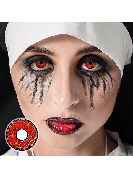 Crack Red Costume Contact Lenses