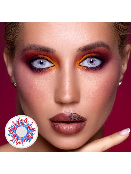 Crazy Fireworks White Costume Contact Lenses