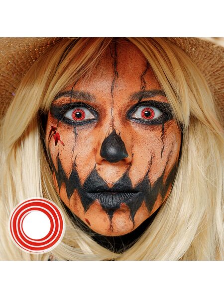 Swirl Red White Costume Contact Lenses