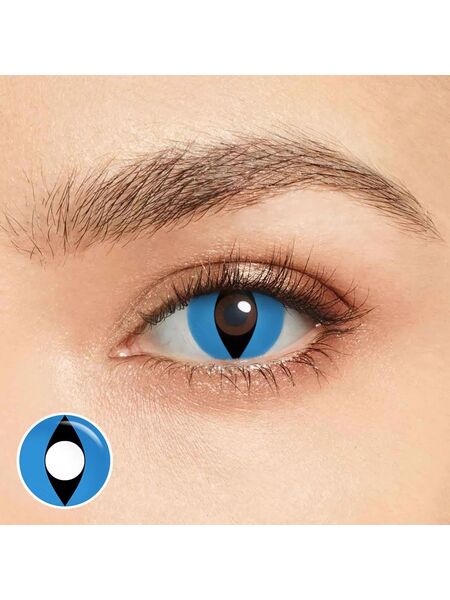 Fiery Reptile Blue Costume Yearly Contact Lenses