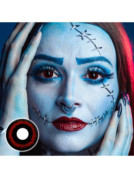 Enchanted Shadows Red Halloween Yearly Contact Lenses