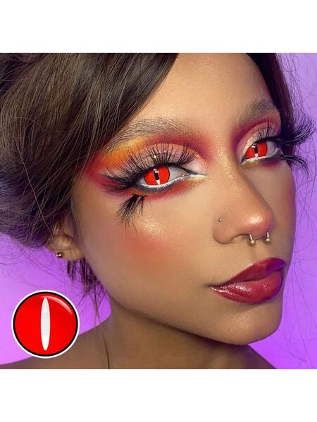 Hellfire Vision Red Costume Yearly Contact Lenses