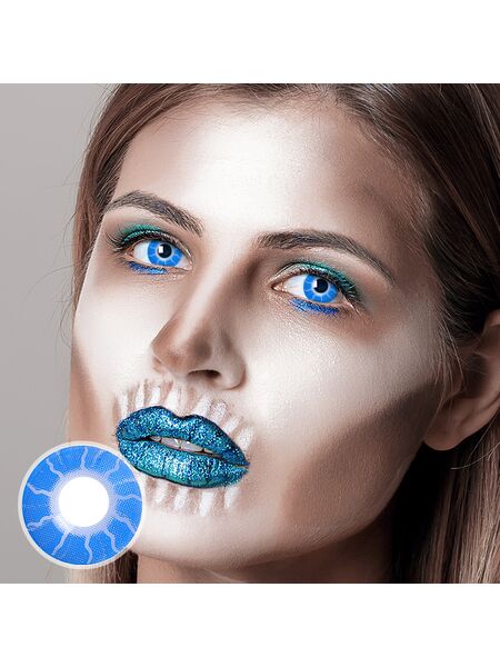 Fiery Spirit Blue Costume Yearly Contact Lenses