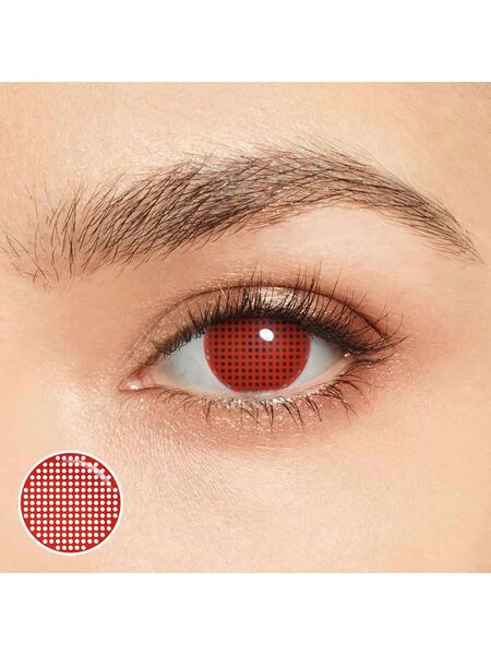 Mesh Red Costume Yearly Contact Lenses