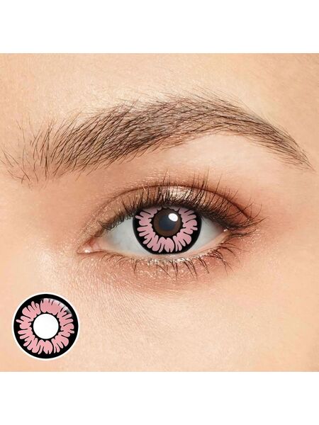 Eotd Floral Pink Costume Yearly Contact Lenses