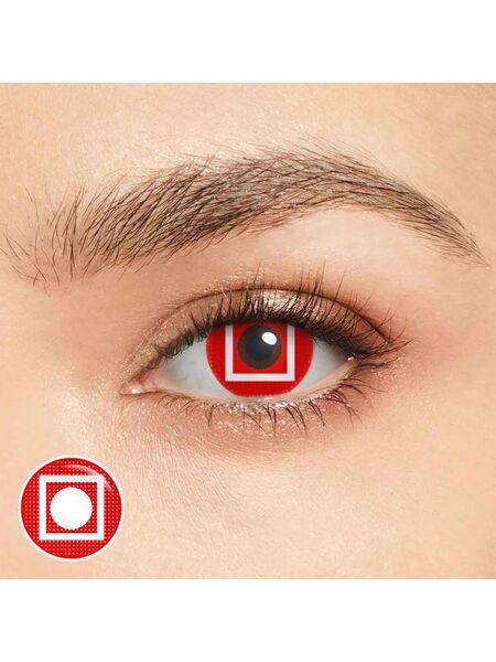 Square Red Halloween Yearly Contact Lenses