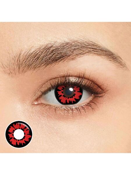 Peony Red Halloween Yearly Contact Lenses