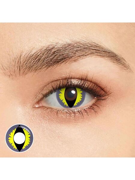Fire Dragon Grey Halloween Yearly Contact Lenses
