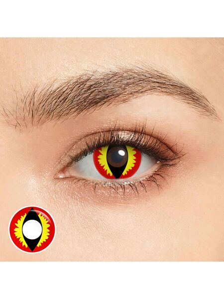 Fire Dragon Red Halloween Yearly Contact Lenses