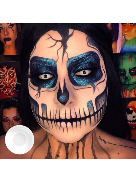 Pure White Costume Prescription Yearly Contact Lenses