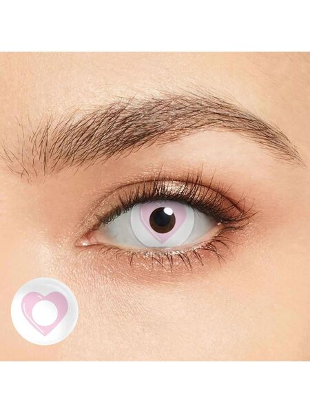 Falling in Love Pink Costume Yearly Contact Lenses