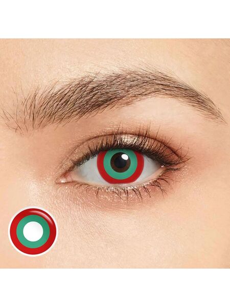 Rainbow Red-Green Costume Yearly Contact Lenses