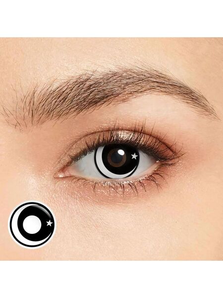 Crescent Black Costume Yearly Contact Lenses