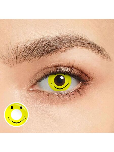 Smiley Yellow Costume Yearly Contact Lenses