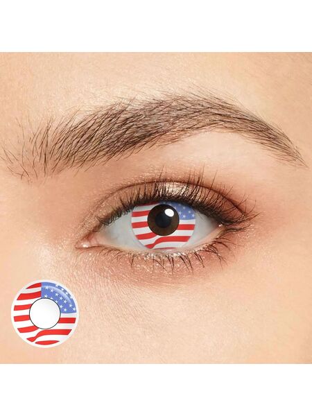 Indepence Day Red Costume Yearly Contact Lenses