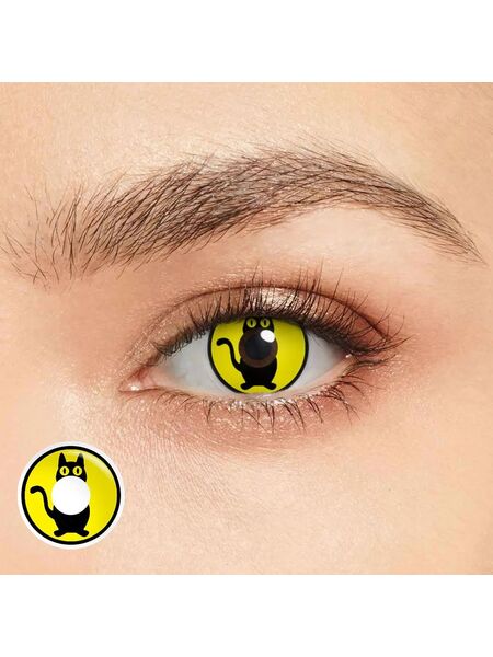 Halloween Cat Yellow Costume Yearly Contact Lenses