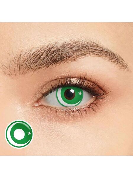 Crescent Green Costume Yearly Contact Lenses