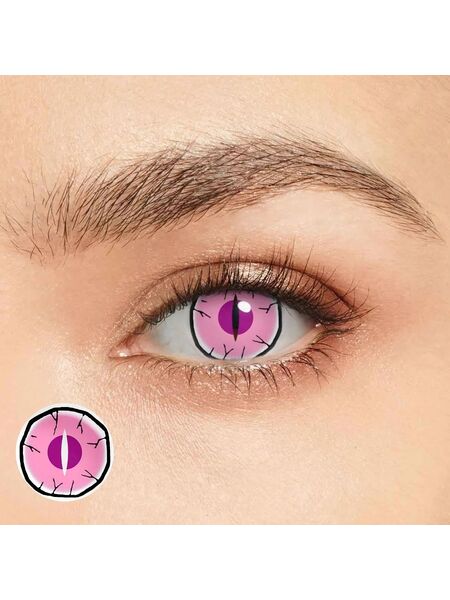 Demon Eye Pink Costume Yearly Contact Lenses