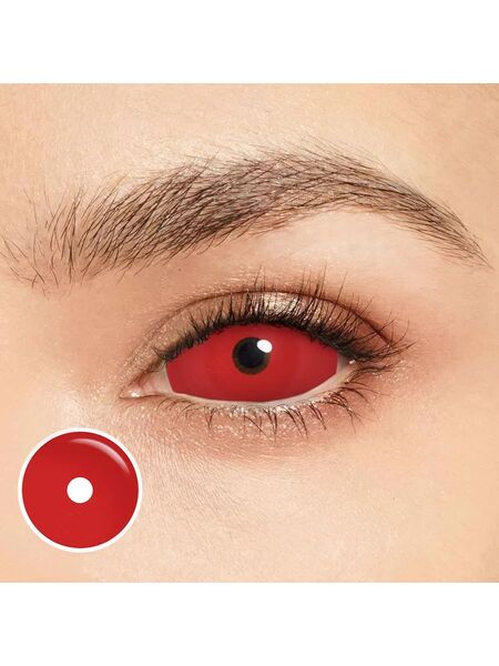 Pure Red Sclera 22mm Costume Yearly Contact Lenses