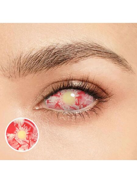 Bloody Zombie Red Sclera 22mm Costume Yearly Contact Lenses