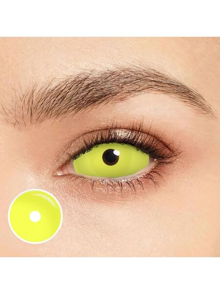 Pure Yellow Sclera 22mm Costume Yearly Contact Lenses