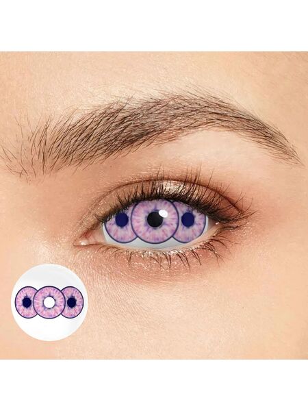 Tri-Eye Purple Sclera 22mm Costume Yearly Contact Lenses