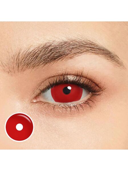 Red Zombie Sclera 17mm Costume Yearly Contact Lenses