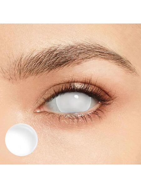 Blind White Sclera 17mm Costume Yearly Contact Lenses