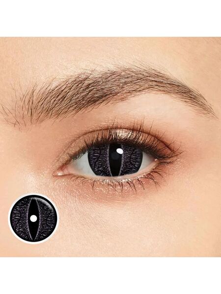 Devil's Eye Black Sclera 17mm Costume Yearly Contact Lenses