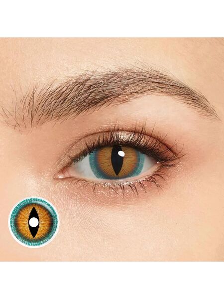 Crocodile's Eye Blue Sclera 17mm Costume Yearly Contact Lenses