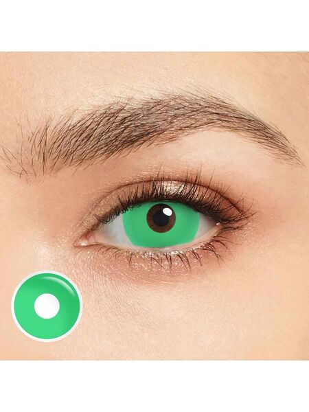 Solid Green Sclera 17mm Costume Yearly Contact Lenses
