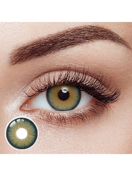 Hybrid Kitten Green Prescription Yearly Contact Lenses