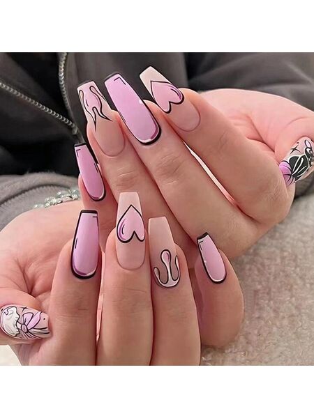 Kitty Canvas Pink Nails