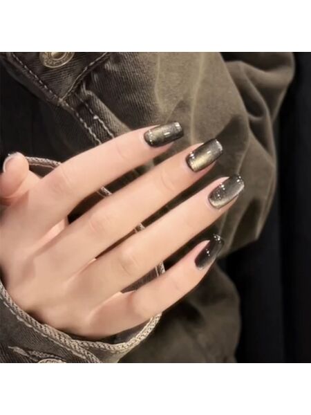 Obsidian Frost Black Nails