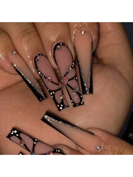 Raven Trim Purple Nails