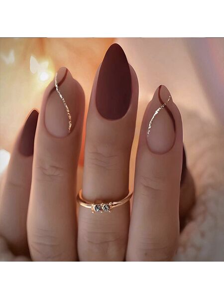 Gilded Velvet Red Nails