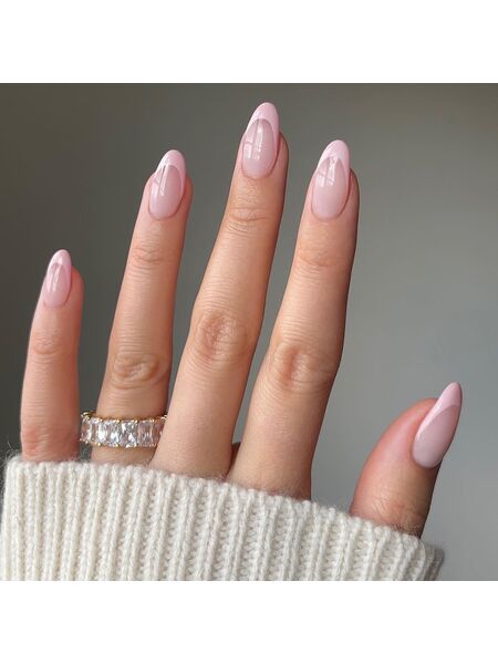 Petal Tips Pink Nails
