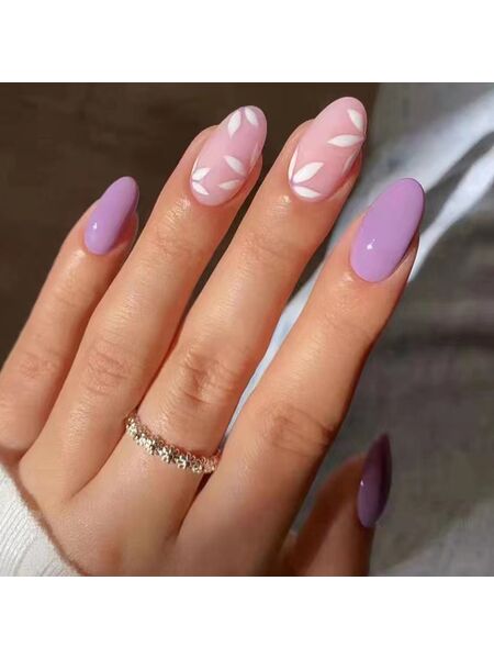 Lilac Petals Lavender Nails