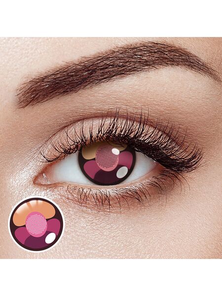 Cherry Cat Pink Costume Yearly Contact Lenses