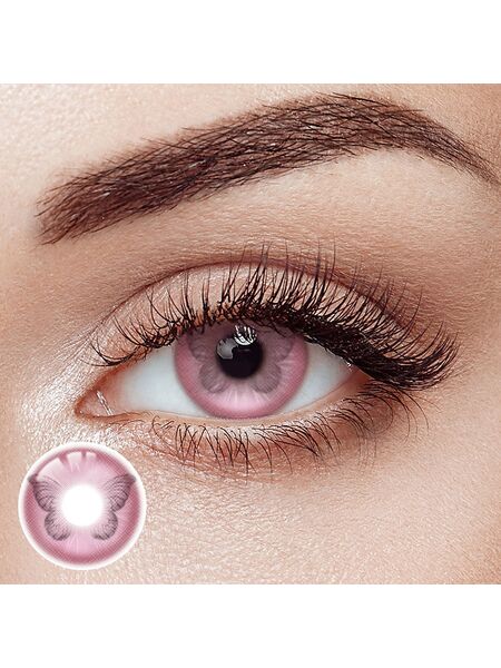 Papillon Pink Costume Yearly Contact Lenses