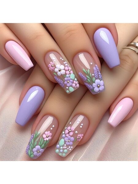Floral Poetry Multicolor Nails