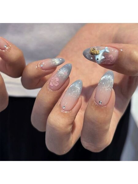 Aqua Fantasy Blue Nails