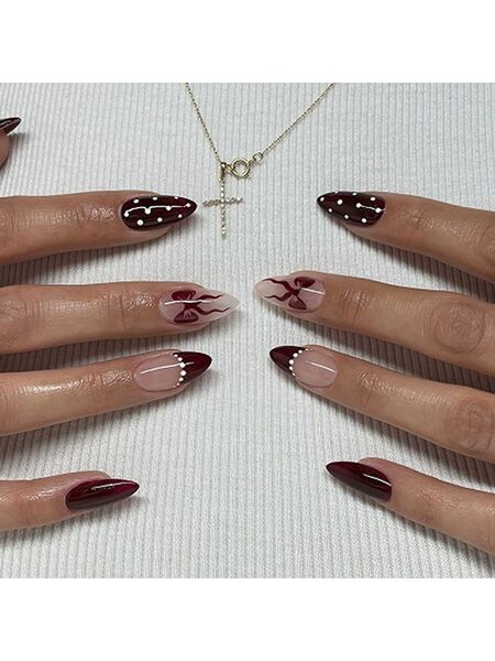 Cocoa Bow Brown Nails